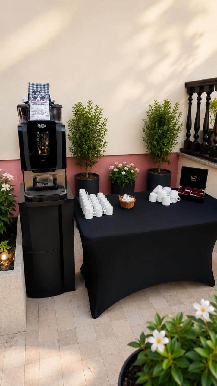 Machine à café installée pour un événement